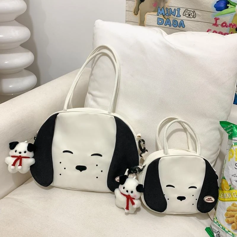 Dog-Shaped Shoulder Bag with Puppy Pendant, Two Sizes White · 24 × 7 × 19 cm SKU overview reference