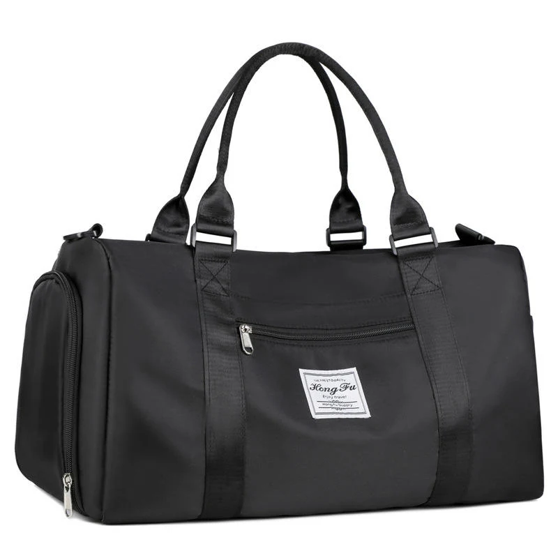 Oxford Cloth Travel Duffel with Dry/Wet Storage Black color SKU reference