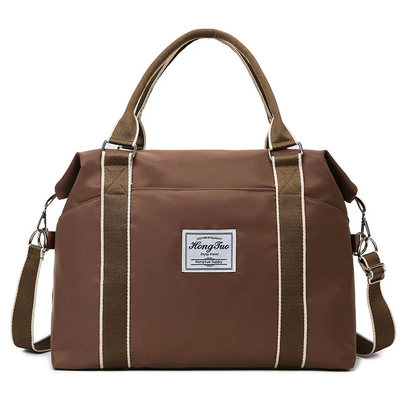 Polyester Weekender Duffel with Wet-Dry Storage and Luggage Sleeve Dark khaki color SKU reference