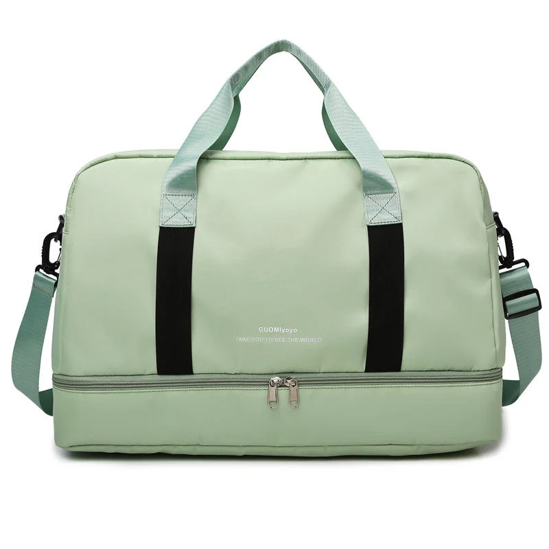 Travel and Gym Duffel with Shoe Pocket and Yoga Mat Carry Green color SKU reference