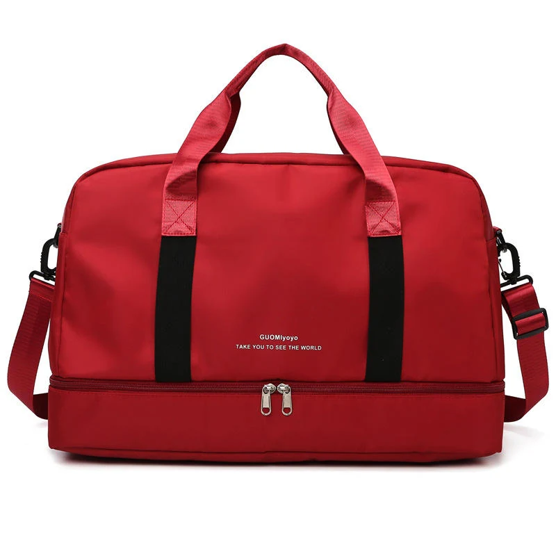 Travel and Gym Duffel with Shoe Pocket and Yoga Mat Carry Red color SKU reference