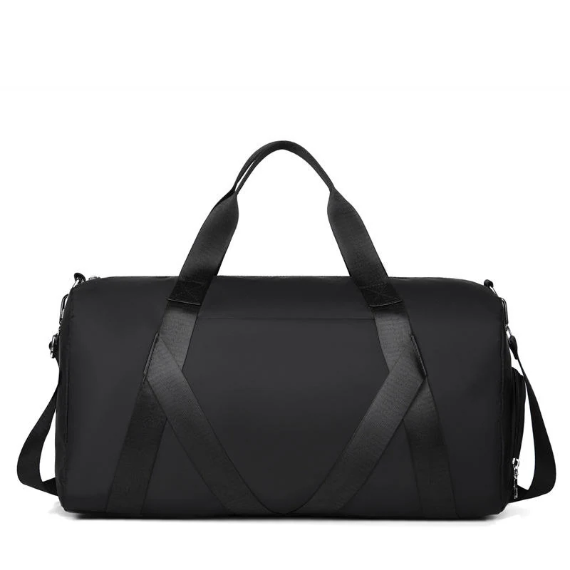 Polyester Gym Duffel with Shoe Compartment and Dry-Wet Separation Black color SKU reference