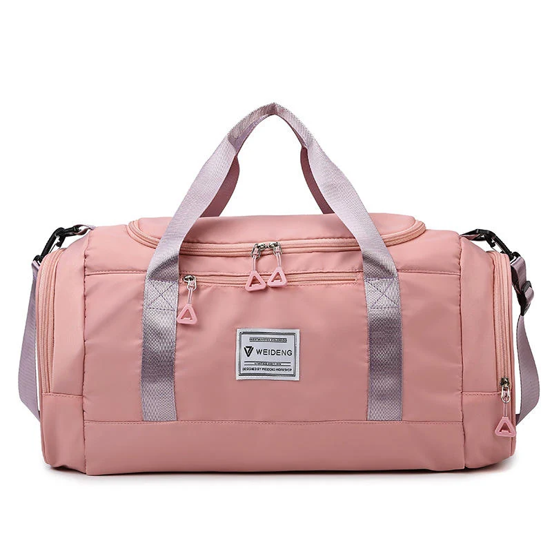 Polyester Gym Duffel with Shoe Compartment in Six Colors Pink color SKU reference