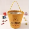 Halloween Pumpkin & Bat Canvas Trick-or-Treat Tote Yellow · motif 5 handle style reference