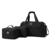 Nylon Gym Travel Duffel Set with Shoe Compartment Black color SKU reference