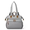 Quilted Oxford Diaper Backpack with Foldable Design Gray color SKU reference