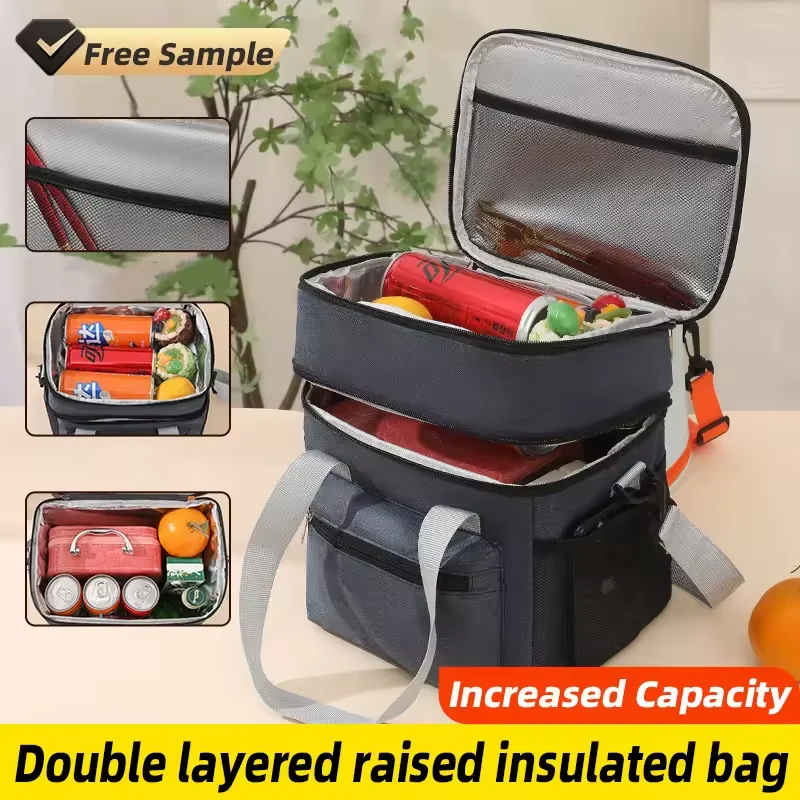 600D Oxford Insulated Double-Layer Lunch Bag product reference image