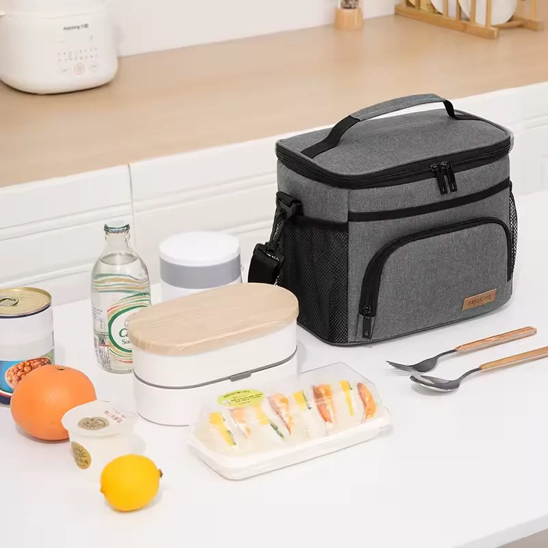 Printed Oxford Insulated Lunch Tote for Work and Travel product reference image