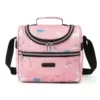 Printed Oxford Insulated Lunch Tote for Work and Travel Pink color SKU reference