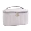 PU Travel Cosmetic Organizer Case with Zipper Closure Gray color SKU reference