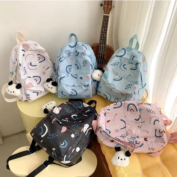 Printed Nylon Multi-Pocket Student Backpack product reference image
