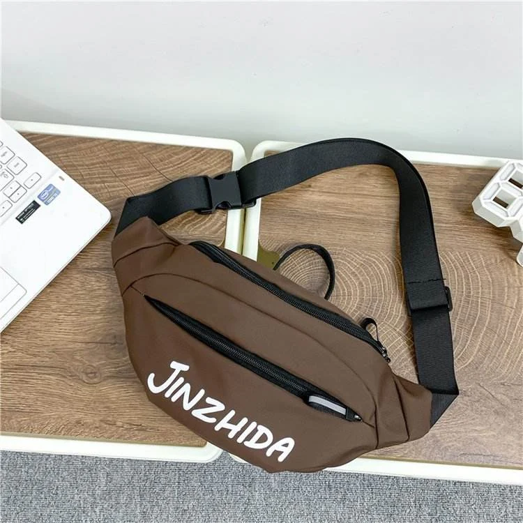 Lightweight Nylon Waist and Chest Sling Bag Dark khaki color SKU reference