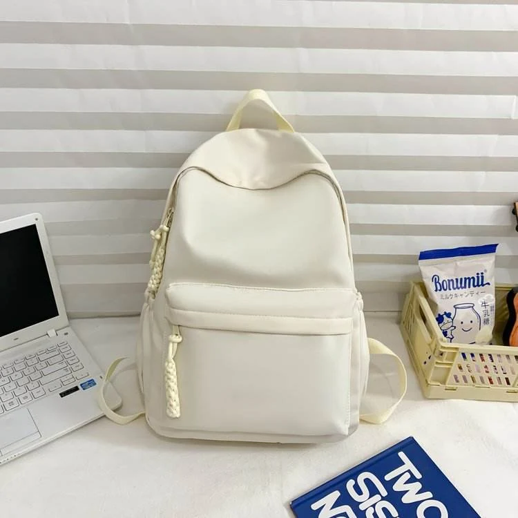 Oxford Cloth School Backpack with Five Color References White color SKU reference