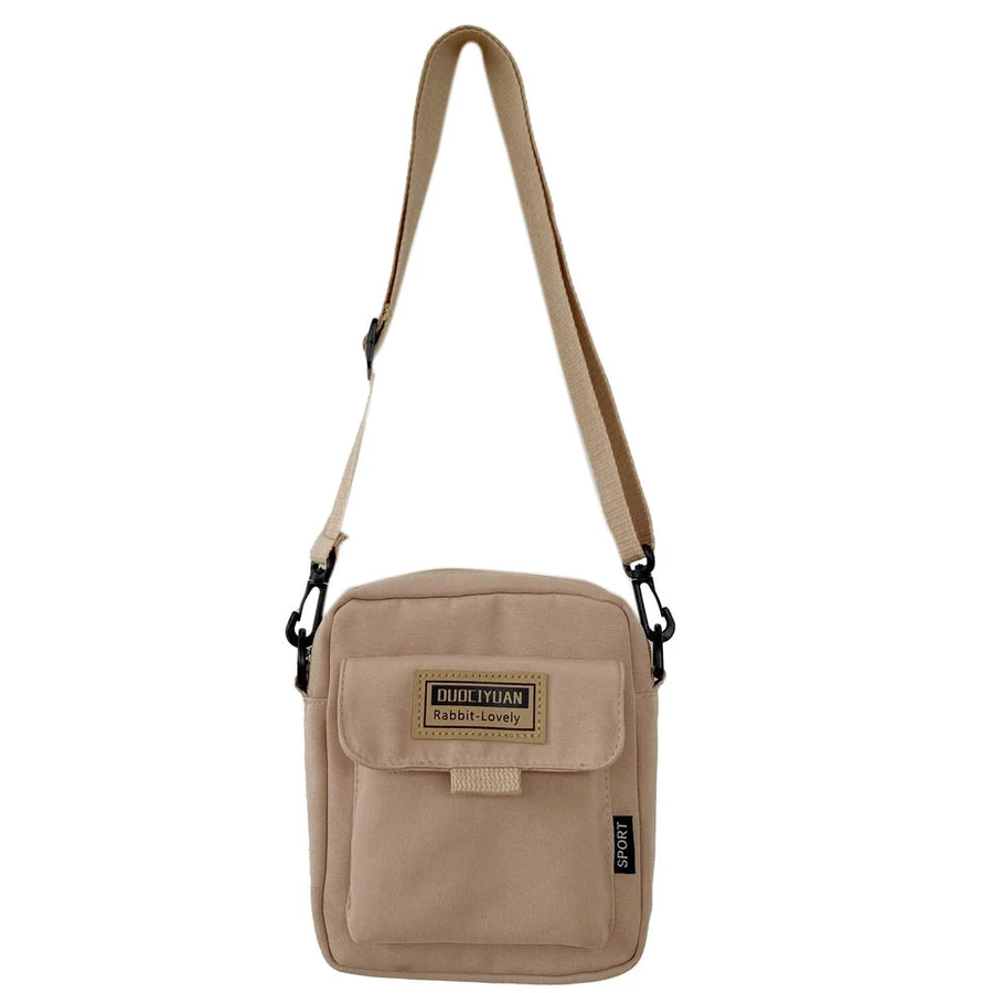 Nylon Phone Crossbody Bag with Three Color Options Dark khaki color SKU reference