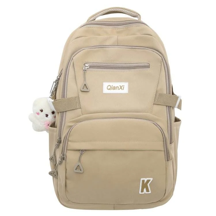 Two-Style School Backpack Set with Five Color Options Dark khaki · Style 1 SKU overview reference