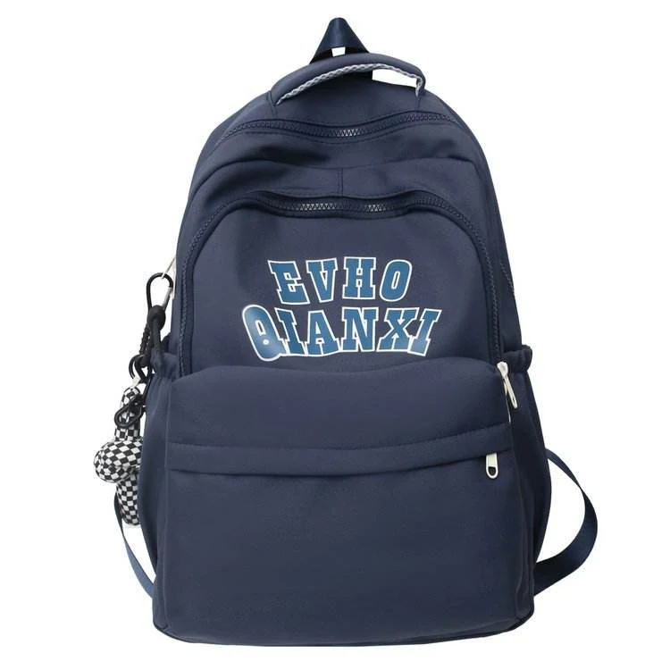 Letter Print Nylon School and Travel Backpack Yellow color SKU reference