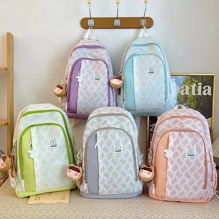 Cartoon Puppy Nylon School Backpack with Five Colors product reference image
