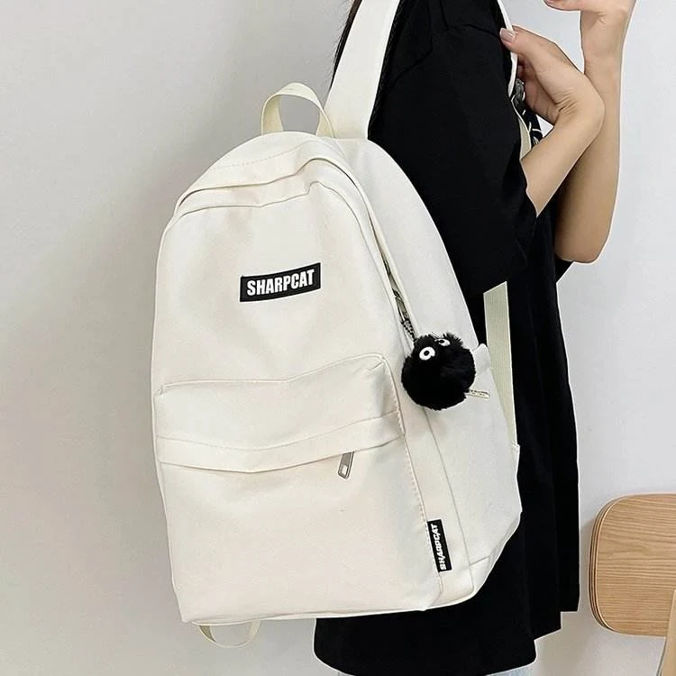 Nylon Travel and School Backpack with Five Color Options White color SKU reference