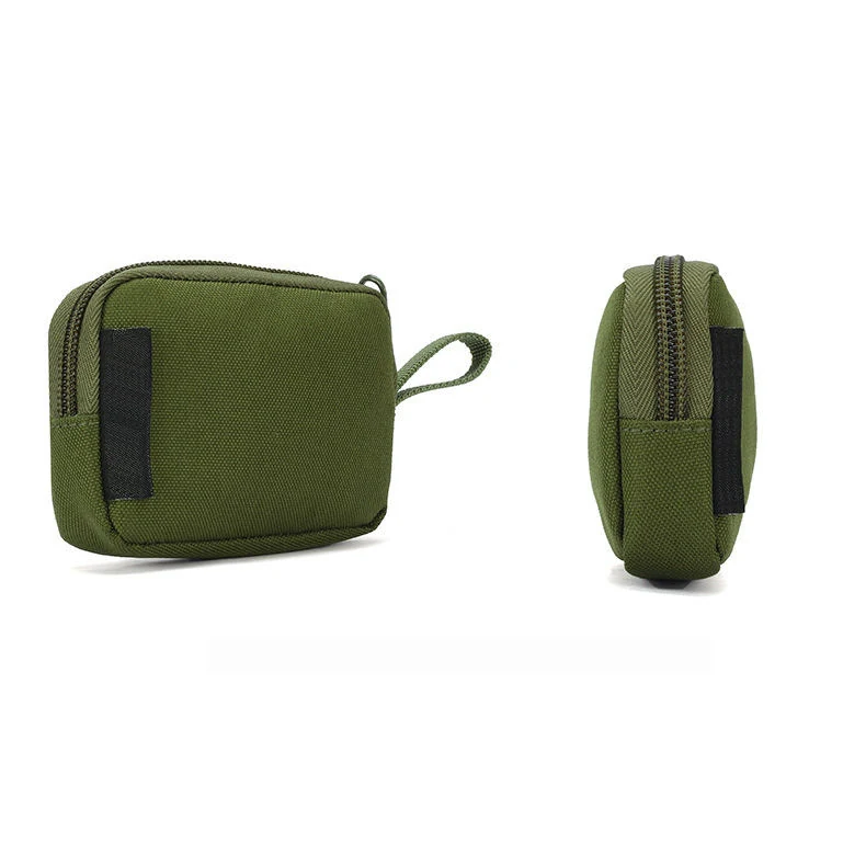 Nylon Coin Purse and Accessory Pouch in Three Colors Army green color SKU reference