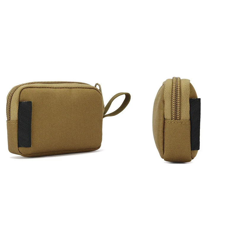 Nylon Coin Purse and Accessory Pouch in Three Colors Dark khaki color SKU reference