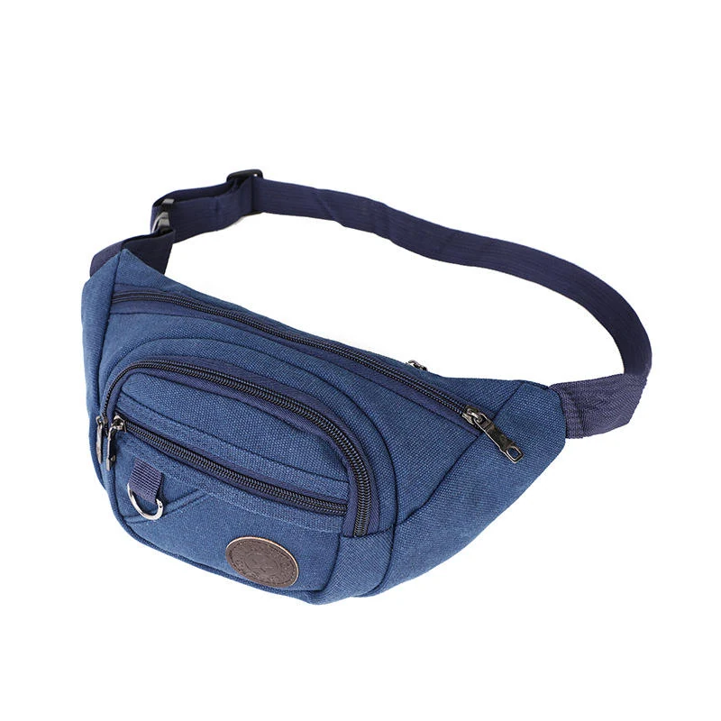 Multi-Pocket Nylon Waist & Crossbody Bag Deep blue color SKU reference