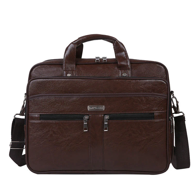 PU Hard-Shell Laptop Briefcase for Business Travel Brown color SKU reference