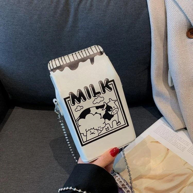 Milk-Coffee Carton PU Novelty Crossbody Bag product reference image