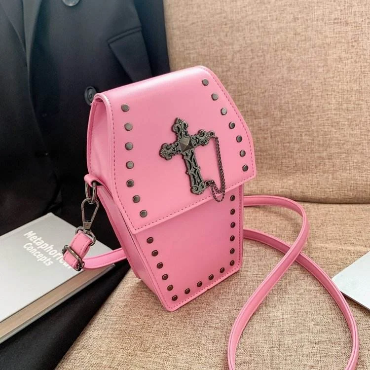 Halloween Cross & Rivet PU Phone Crossbody Bag Plum style option 2 color SKU reference