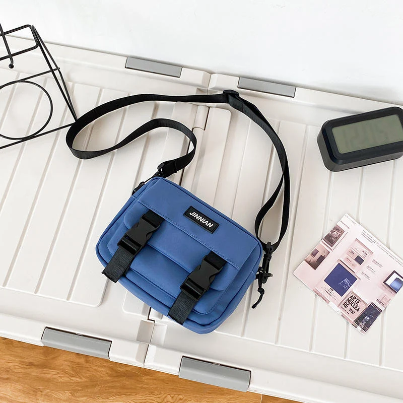 Nylon Student Phone Crossbody Bag with Adjustable Strap Sky blue color SKU reference