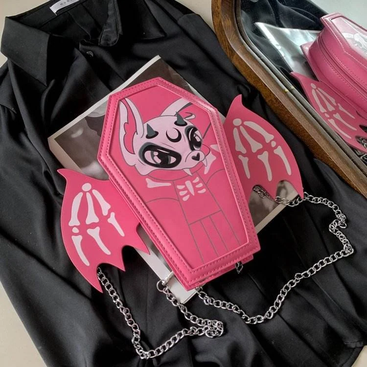 Halloween Ghost Bat-Wing Mini Crossbody Bag Rose tone (source label unclear) color SKU reference
