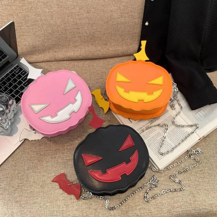 Halloween Pumpkin Face PU Mini Crossbody Bag product reference image