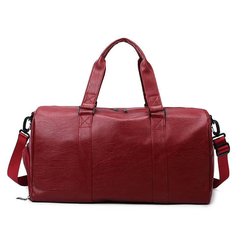 PU Travel Bag for Sports and Fitness Burgundy color SKU reference