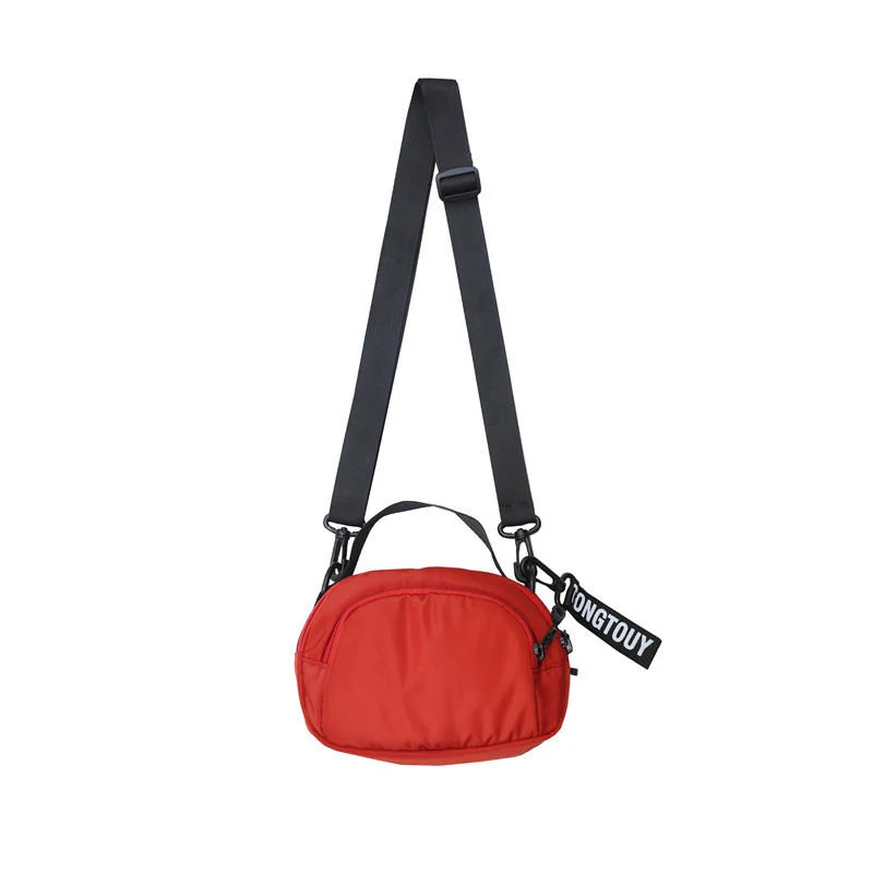 Nylon Casual Crossbody Bag with Adjustable Strap Red color SKU reference