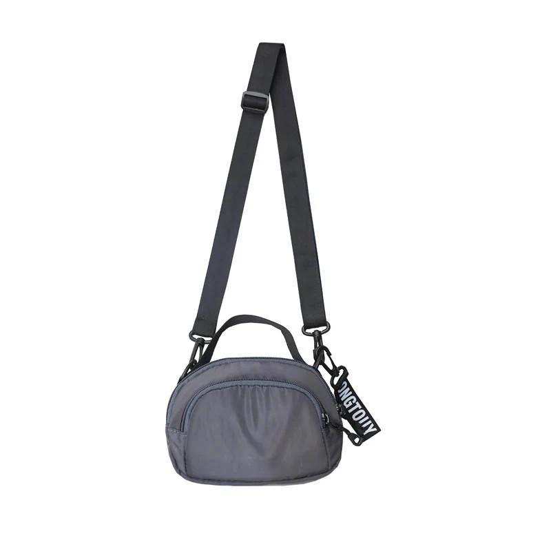 Nylon Casual Crossbody Bag with Adjustable Strap Gray color SKU reference