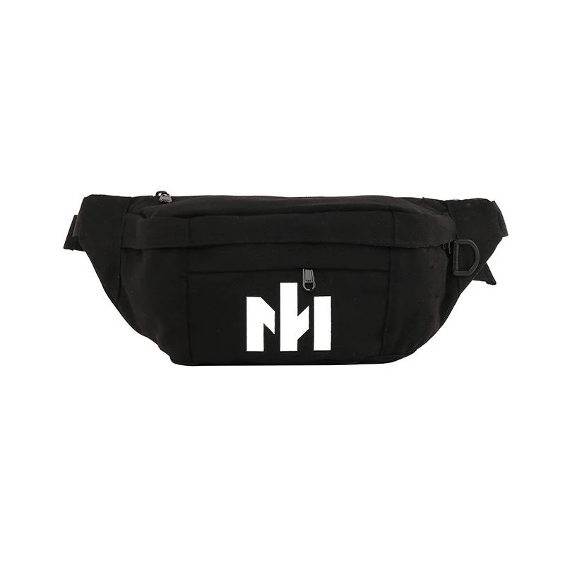 Canvas Multi-Pocket Waist and Chest Bag Black color SKU reference