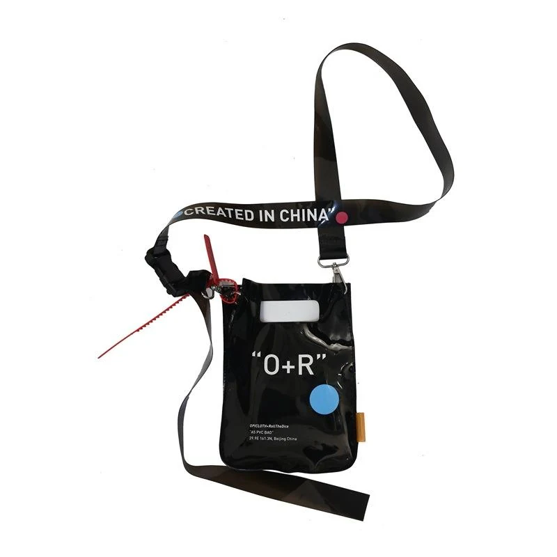 Transparent PVC Square Phone Crossbody Bag with Letter Detail Black color SKU reference