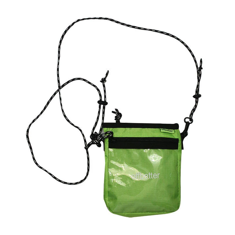 Transparent PVC Mini Phone Crossbody Bag with Zipper Green color SKU reference