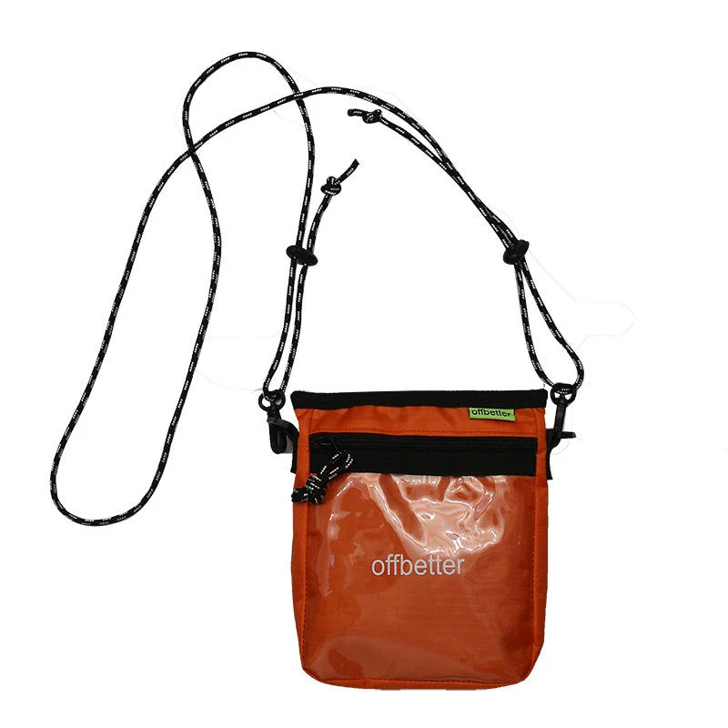 Transparent PVC Mini Phone Crossbody Bag with Zipper Yellow color SKU reference