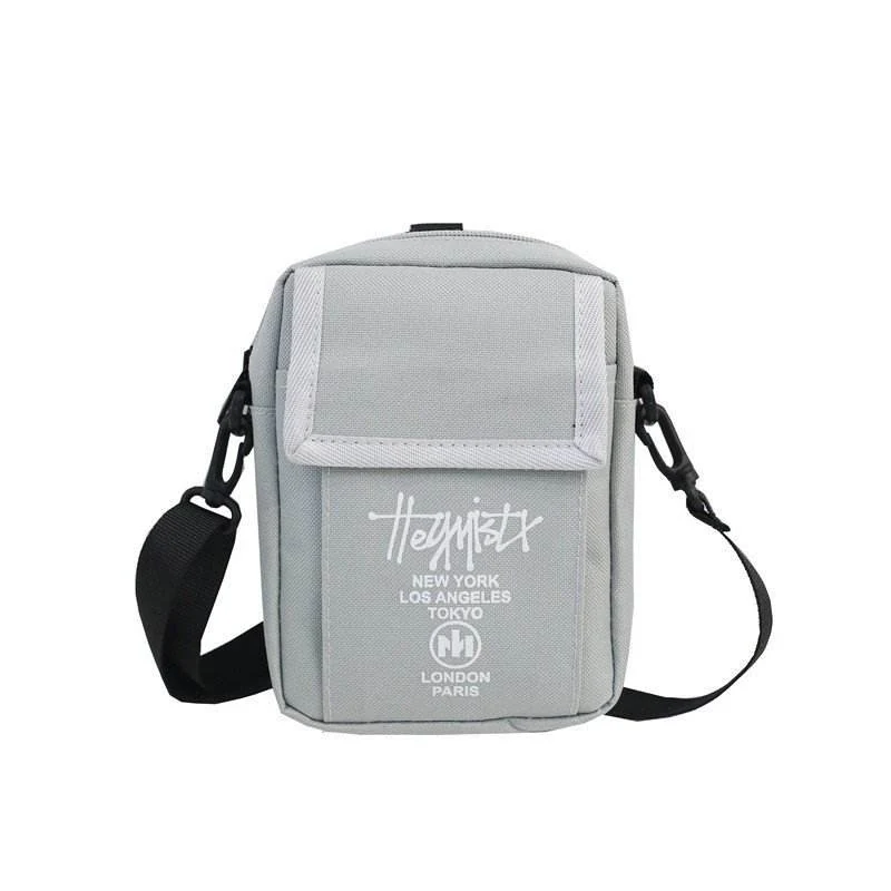 Letter-Print Mini Phone Crossbody Bag with Adjustable Strap Gray color SKU reference