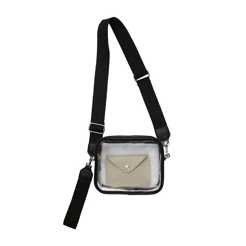 PVC Transparent Phone Crossbody Bag Black color SKU reference