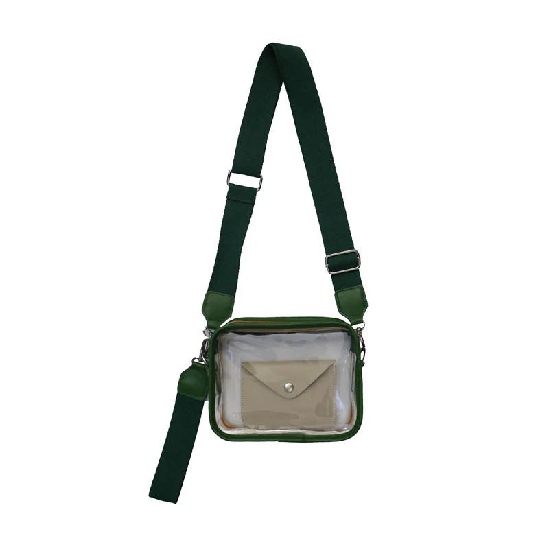 PVC Transparent Phone Crossbody Bag Green color SKU reference