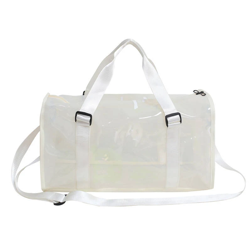PVC Letter-Print Beach Shoulder Bag White color SKU reference