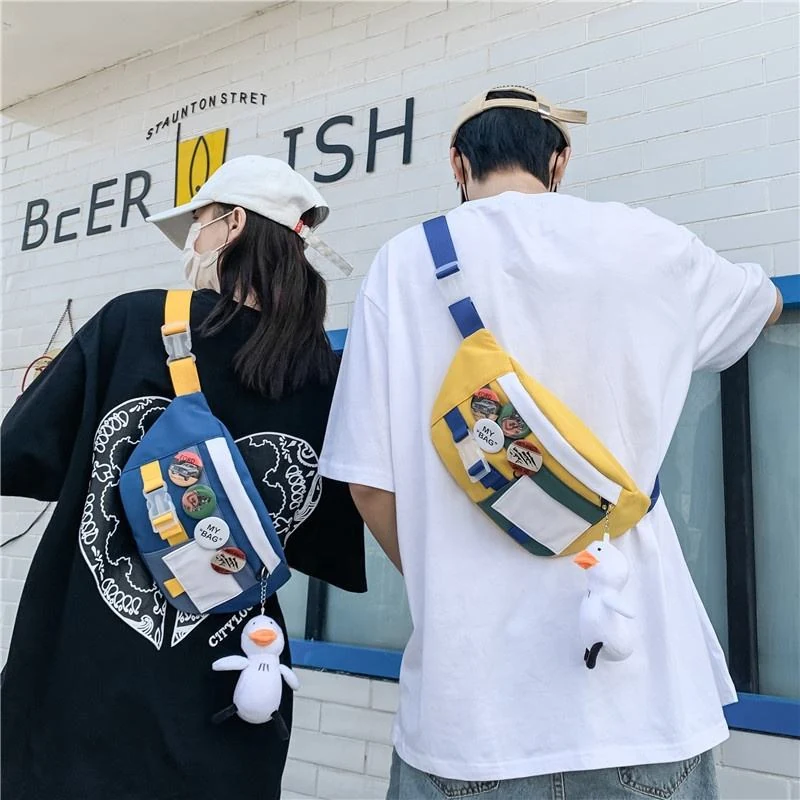 Nylon Crossbody Chest Bag with Duck Pendant product reference image