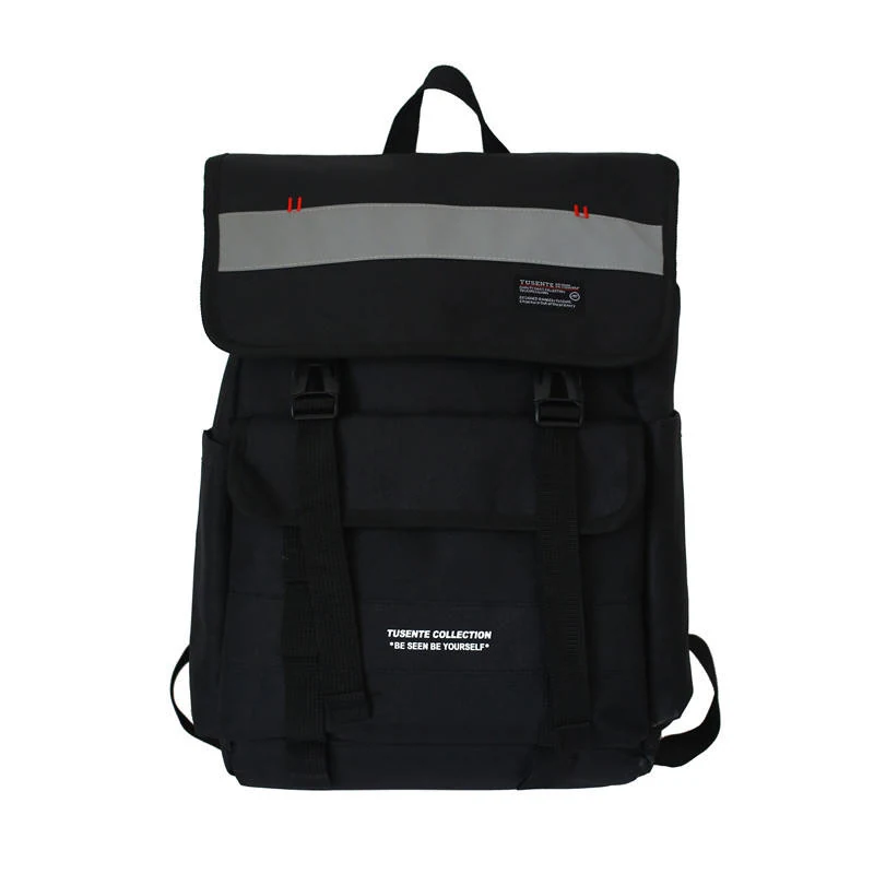 Oxford Letter-Logo Color-Block Student Backpack Black color SKU reference