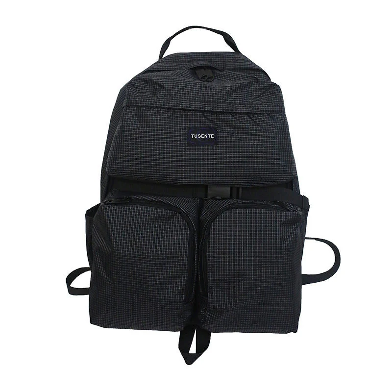 Nylon Student and Sports Backpack in Four Colors Black color SKU reference