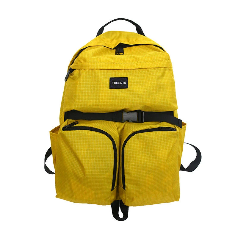 Nylon Student and Sports Backpack in Four Colors Yellow color SKU reference