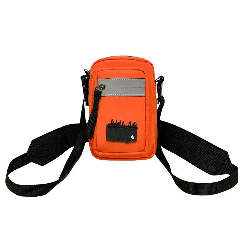 Reflective-Style Mini Polyester Crossbody Bag Yellow color SKU reference