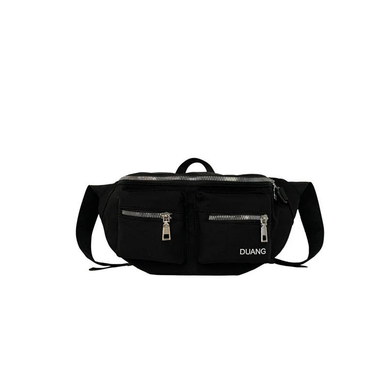 Nylon Sports Chest and Waist Bag Black color SKU reference