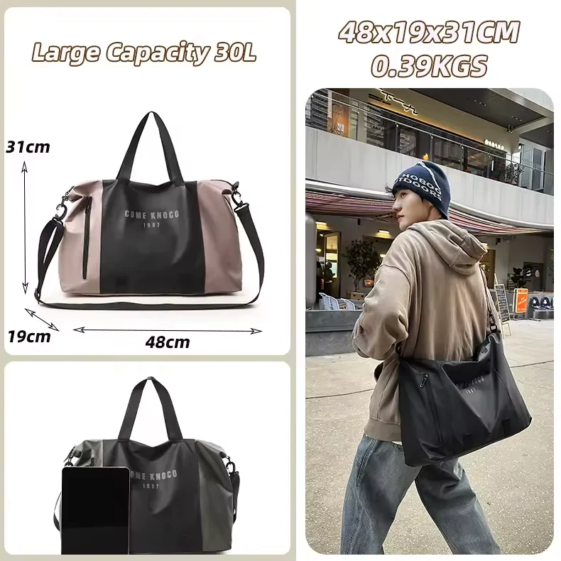 Letter-Print PU Shoulder Bag with Anti-Theft Pocket product reference image