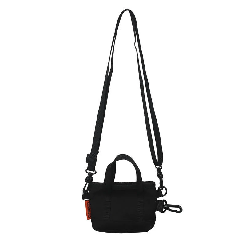 Polyester Mini Coin and Key Shoulder Bag Black color SKU reference